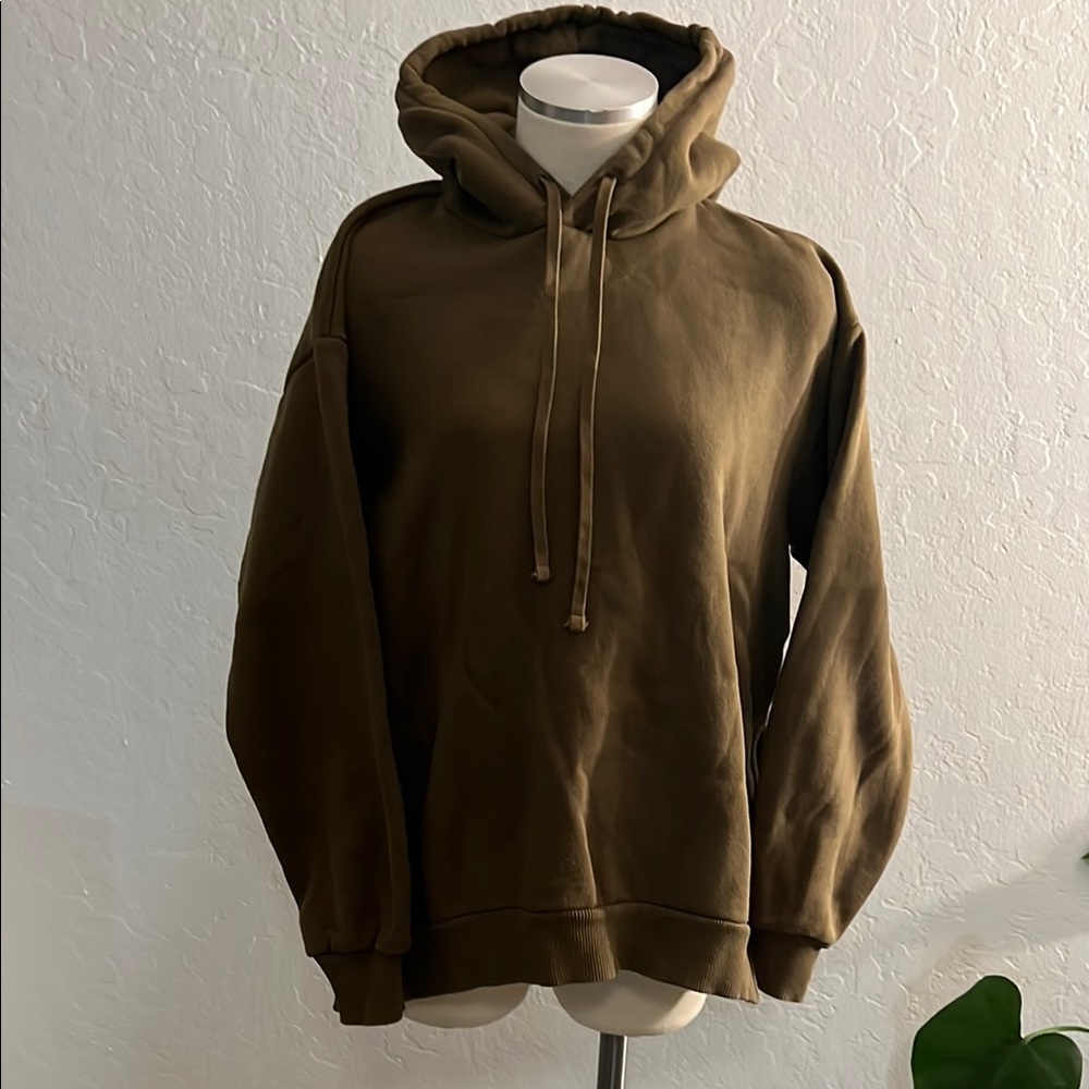 Everlane Olive Green Hoodie Relaxed Fit Sweatshirt